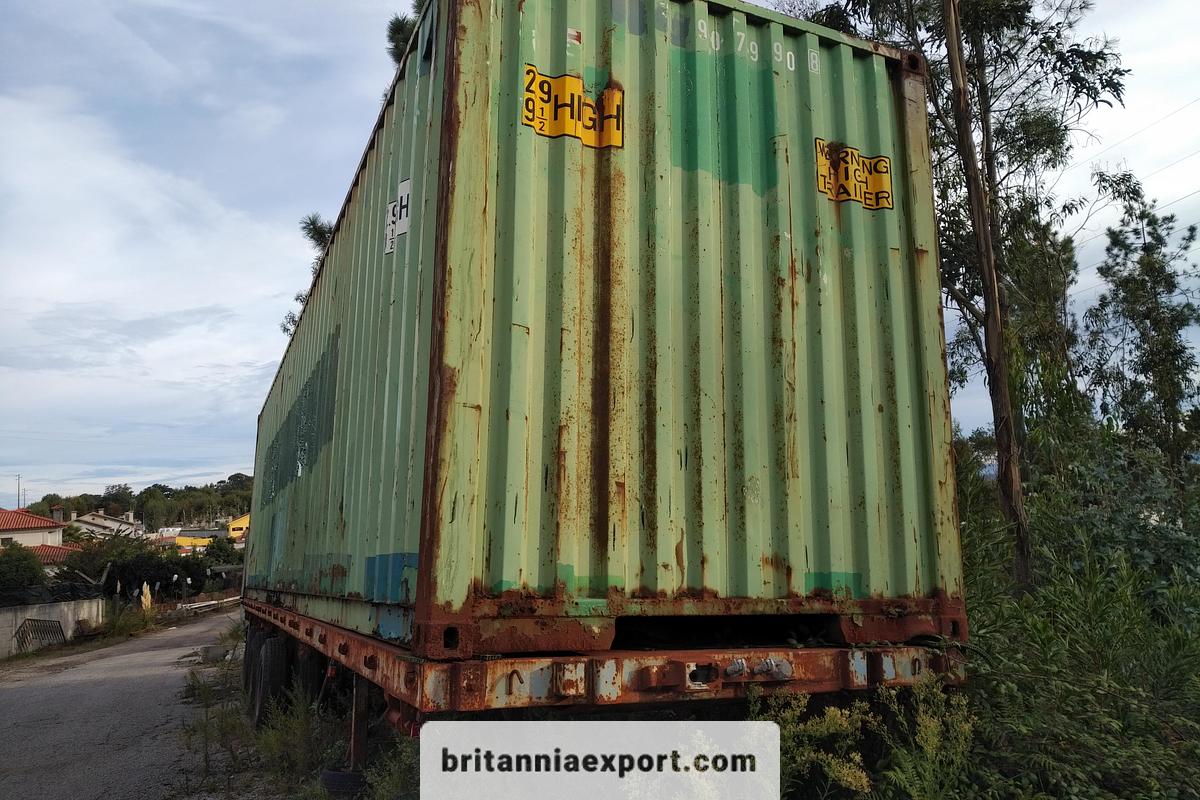 Used 1986 Tri-Axle Flatbed Container Trailer – 20’ / 40’ – Hub Reduction – Full Spring Suspension – Export