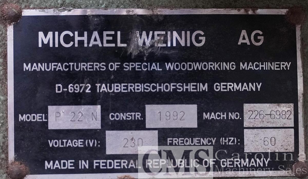 Used Weinig Profimat 22 Moulder with R925 Profile Grinder