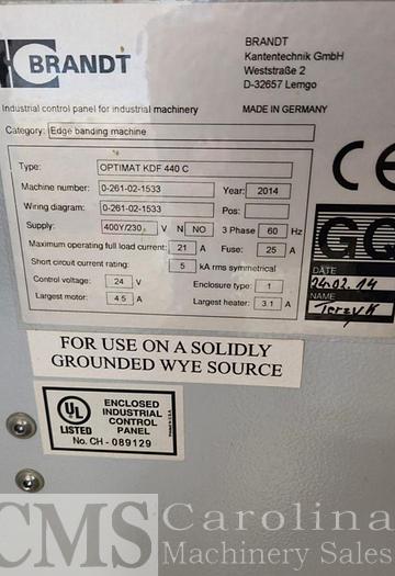 Used 2014 Brandt Optimat KDF 440C Edgebander