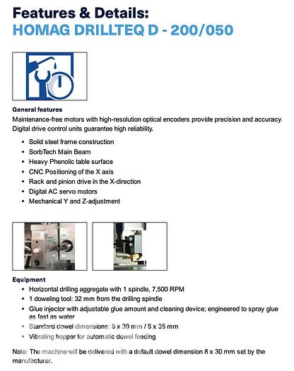 Used 2020 Homag Drillteq D200
