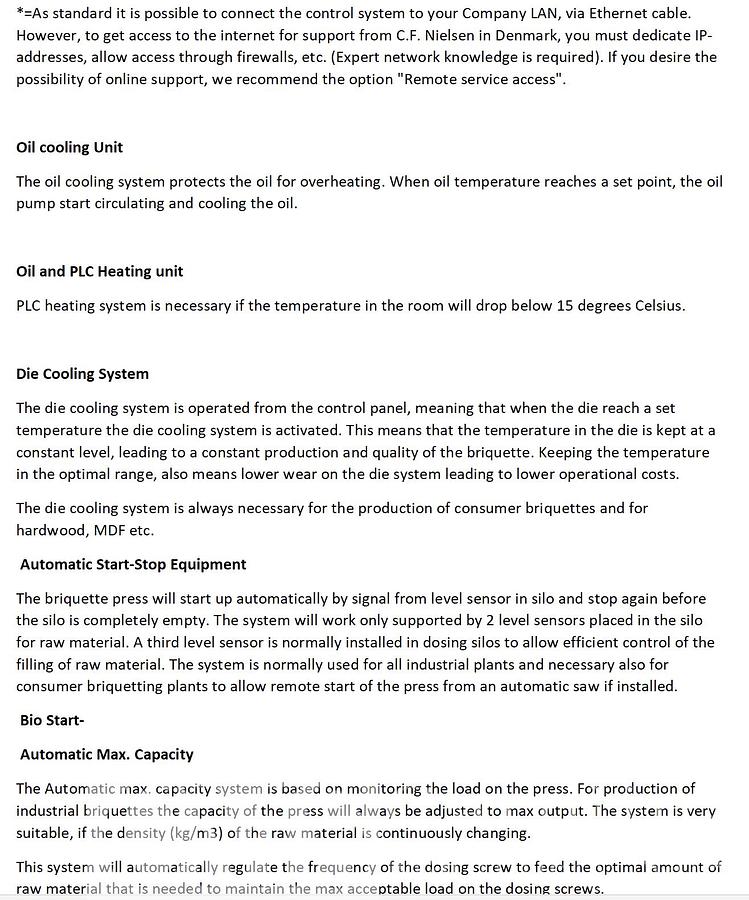 Used 2021 CF Nielsen BP6510 BD Automatic Briquette Press