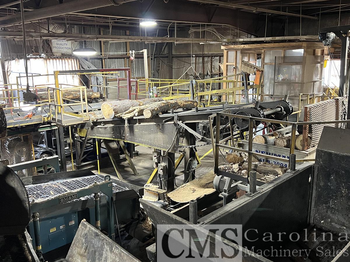 Used Complete Shaving Mill Operation with Land, Drying & Bagging Line Newman, BMM, MEC, Webb, Rethceif, CAT