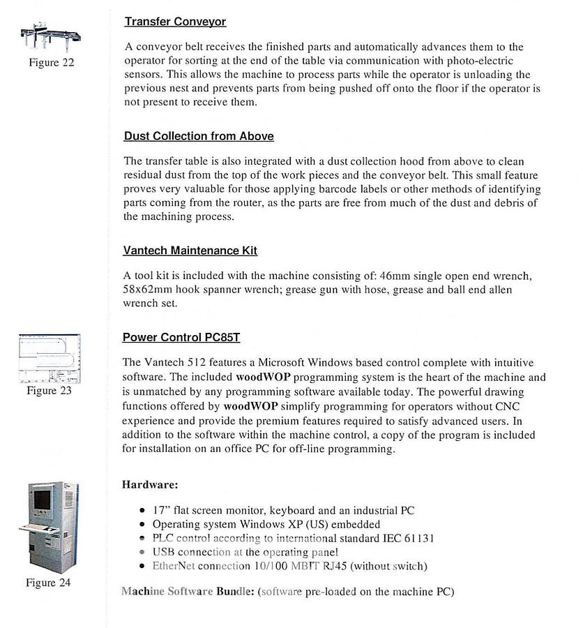 Used 2015 Weeke Vantech 512 CNC Router with Offloading