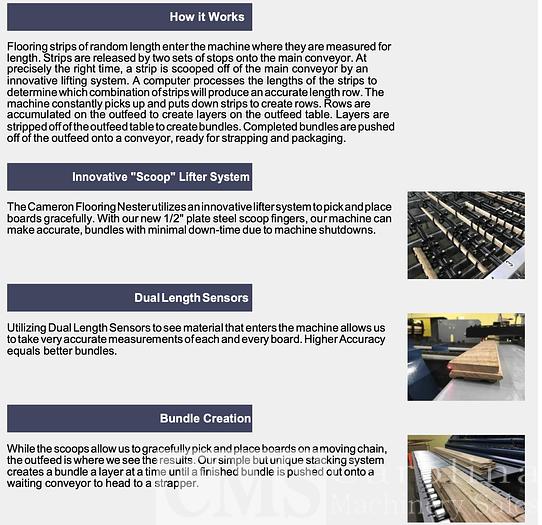 Used 2021 Cameron Automation Flooring Nester