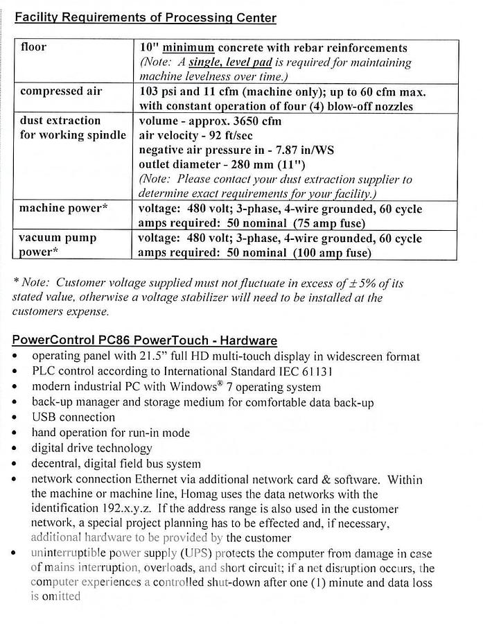 Used 2015 Homag Vantage BMG 311 CNC Router