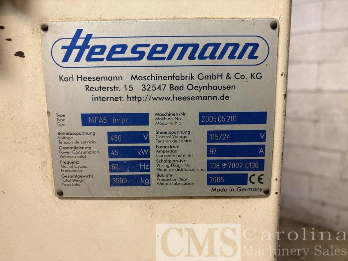 Used 2005 Heesemann MFA-6 Wide Belt Sander