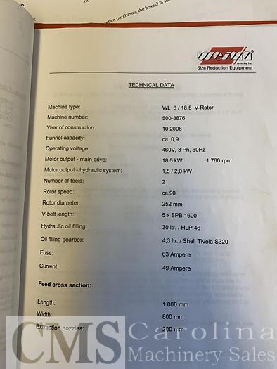 Used 2008 Weima  WL6 Grinder