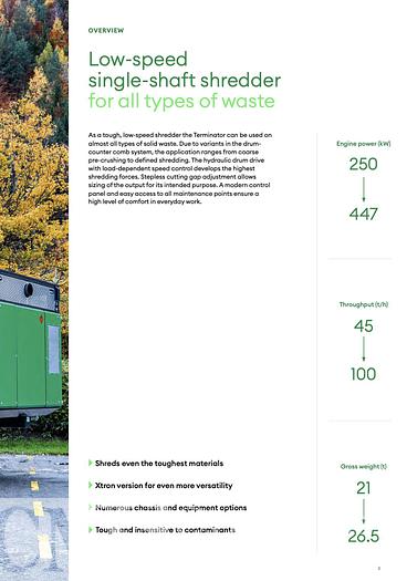 Used 2018 Komptech Terminator 6000S Mobile Shredder