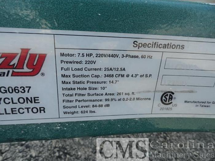 Used Grizzly G0637 Cyclone/Canister Dust Collector
