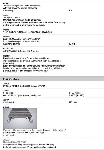 Used 2011 Raimann ProfiRip KR450 4M Rip Saw with ValuRip IV Infeed