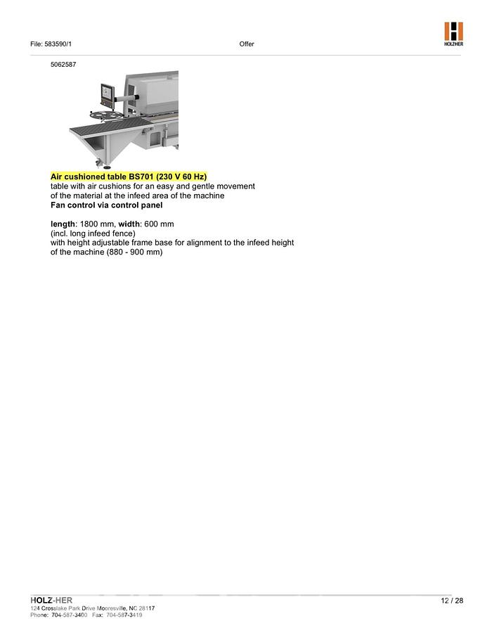 Used 2021 Holz-her 1598 Lumina Single Sided Edgebander