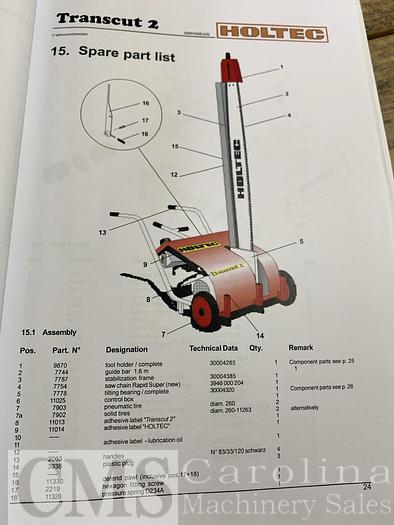 Used 2020 Holtec Transcut II Yard Saw