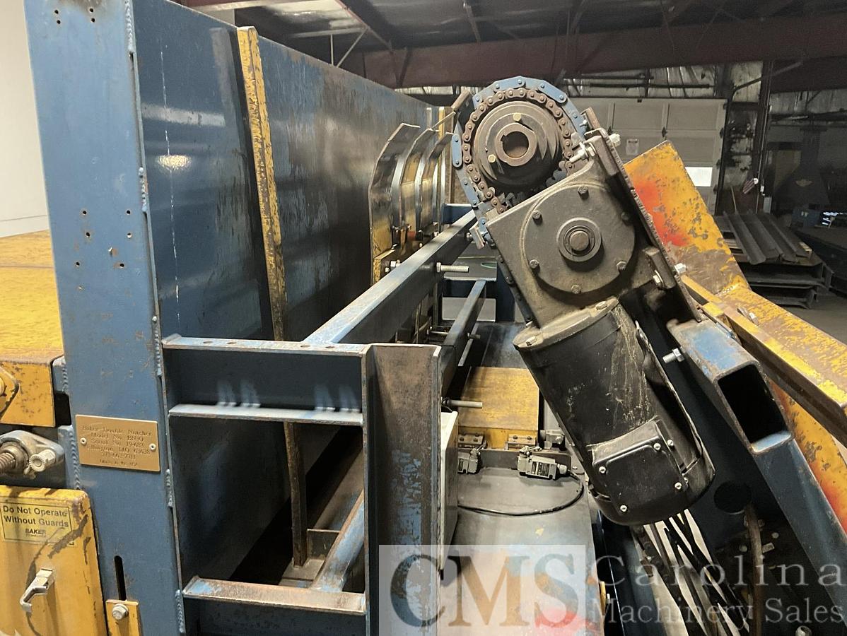 Used Baker Double Head Notcher with Infeed
