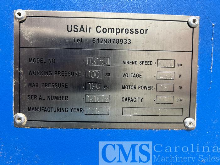 Used 2019 US Air US-15DI 15 Hp Air Compressor