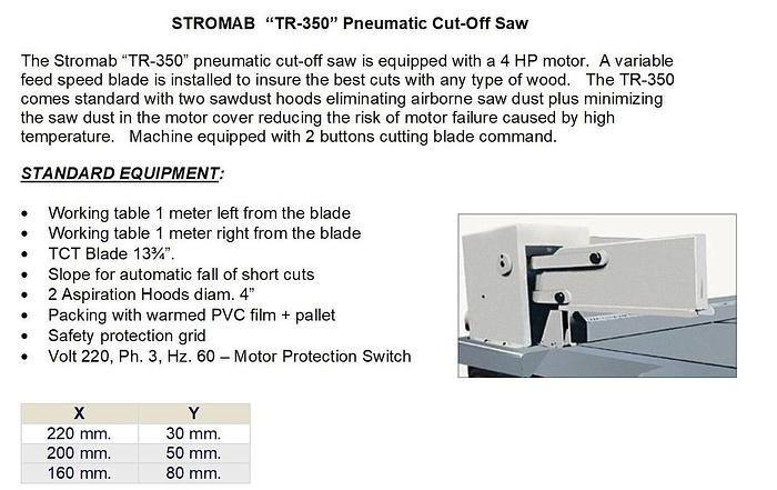 Used 2018 Stromab Stromab TR350 Cut Off Saw