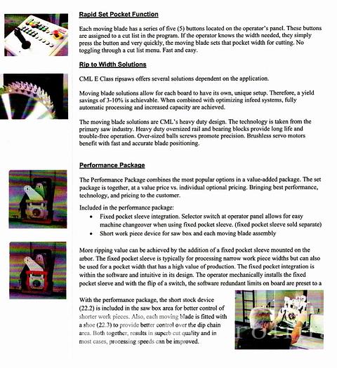 Used 2021 CML E350 2R Rip Saw