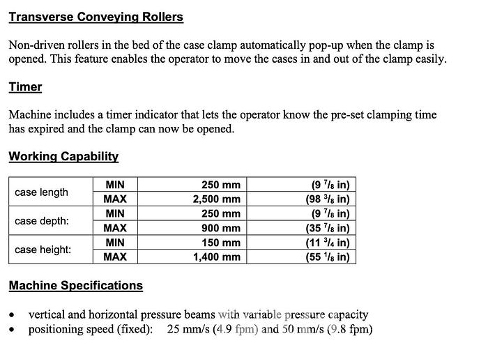 Used 2020 Homag Cabteq S250 Case Clamp