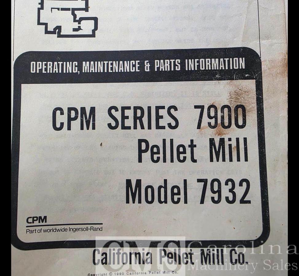 Used CPM Series 7900 Pellet Mill with Cooler