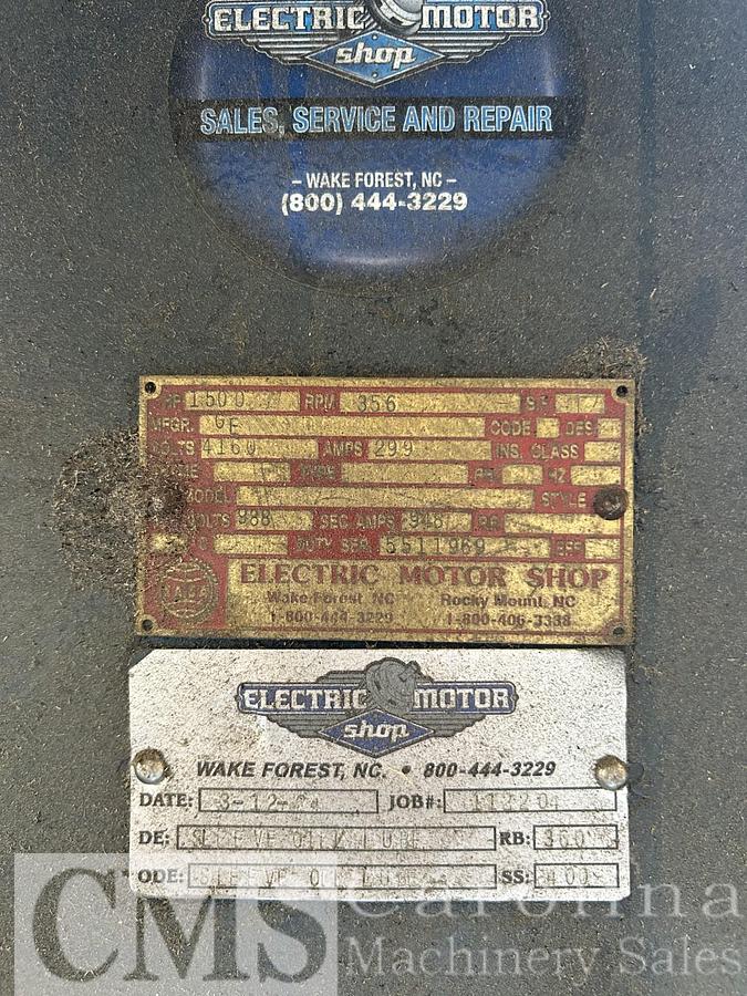 Used General Electric 1500 HP Low RPM Chip Mill Motor