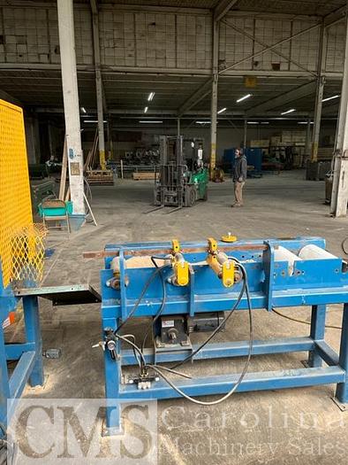 Used Baker Single Head Saw With Infeed/Outfeed