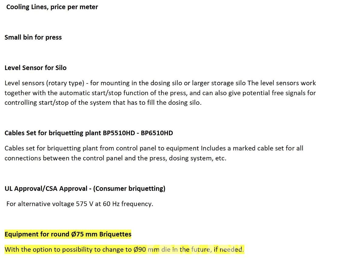 Used 2021 CF Nielsen BP6510 BD Automatic Briquette Press