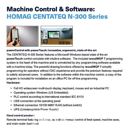 Used 2021 Homag Centateq N-300 with Loading/Offload