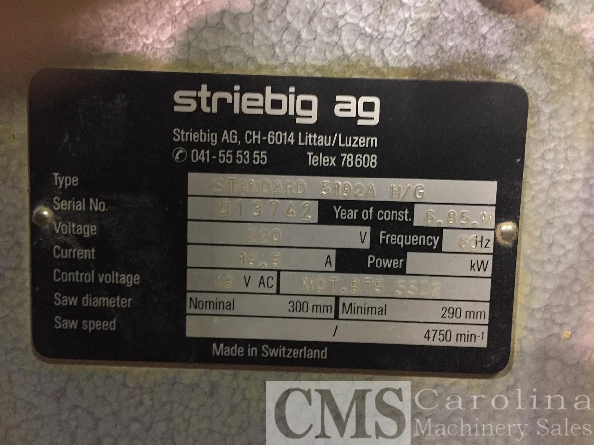 Used 1985 Striebig Standard 5192A H/G Vertical Panel Saw