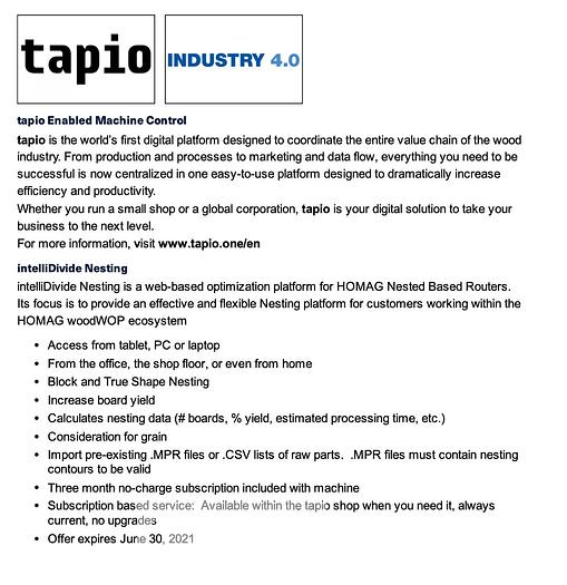 Used 2021 Homag Centateq N-300 with Loading/Offload