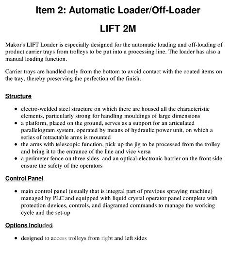 Used 2018 Makor START-ONE M/P Spray Sytem