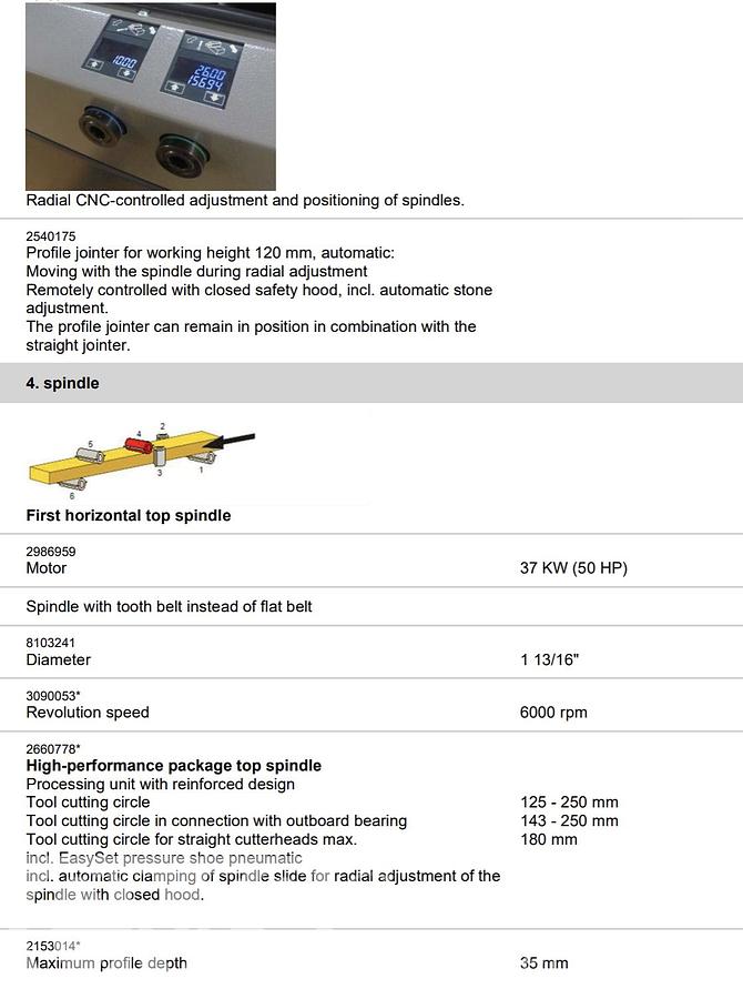 Used Weinig Hyrdomat 3000 Moulder with Infeed System
