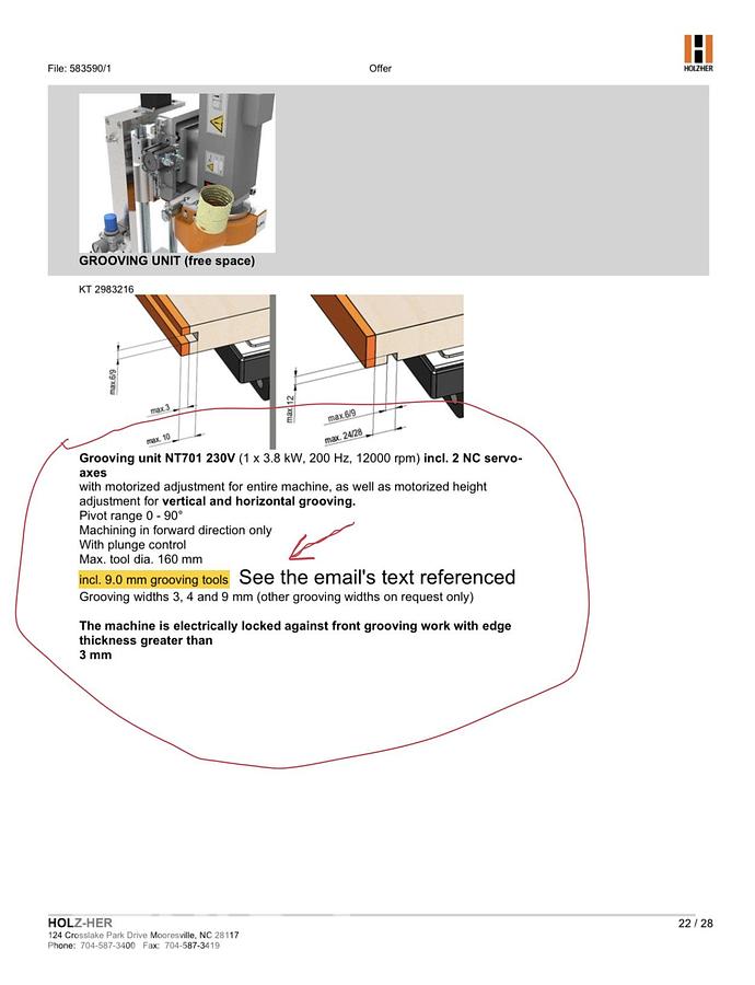 Used 2021 Holz-her 1598 Lumina Single Sided Edgebander