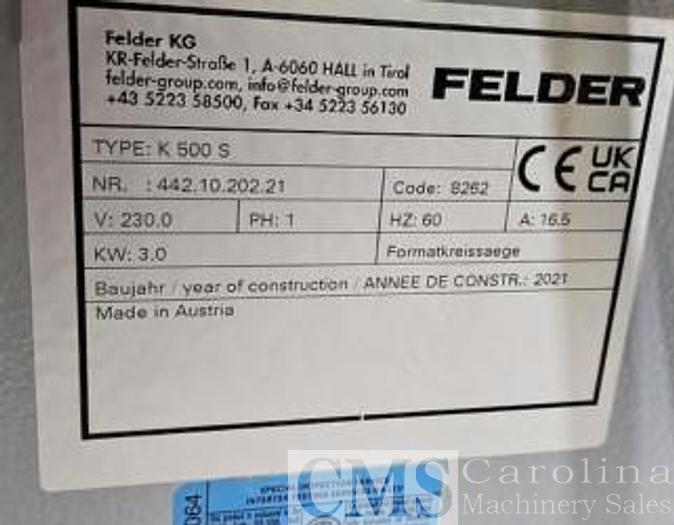 Used 2021 Felder Sliding Table Saw