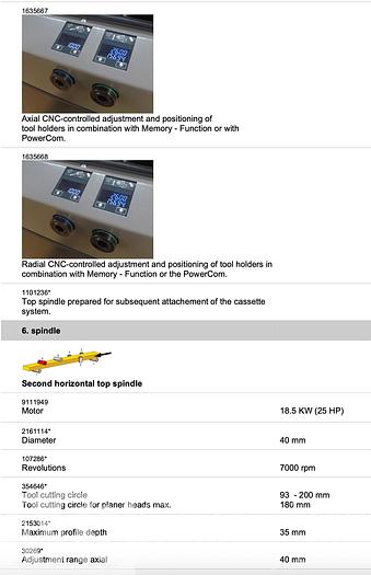 Used Weinig Powermat 1500 Moulder
