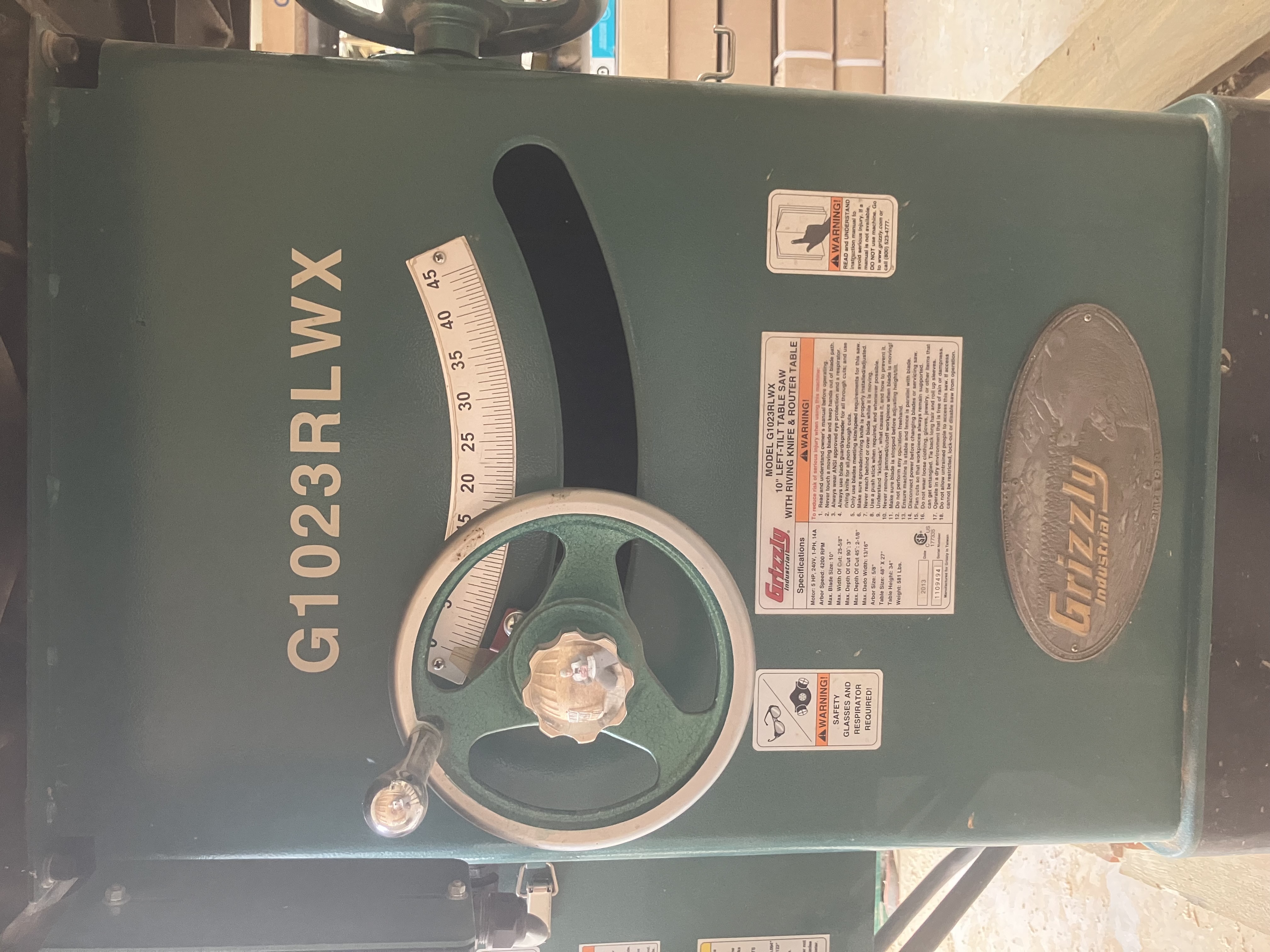 Used Grizzly  1023RL WX Table Saw