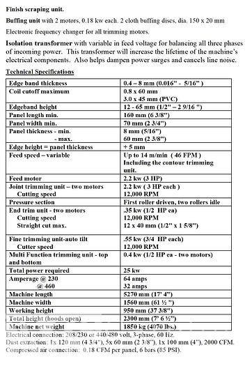 Used 2012 Brandt KDF 440 Highflex 1440 Edgebander