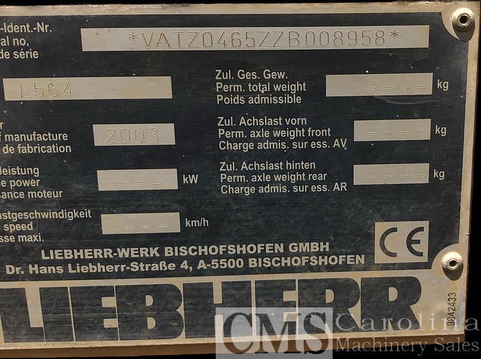 Used 2003 Liebherr L 564 Loader
