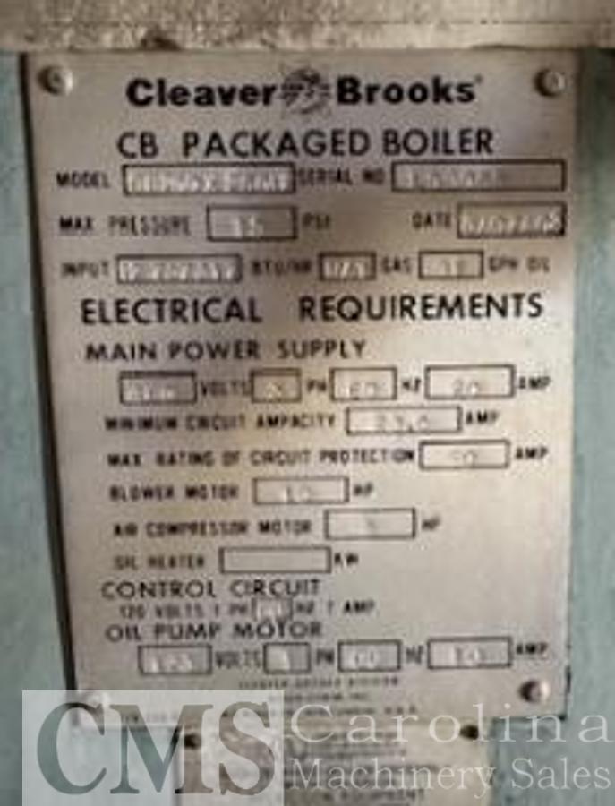 Used Cleaver Brooks 250 HP CPLE Gas Boiler