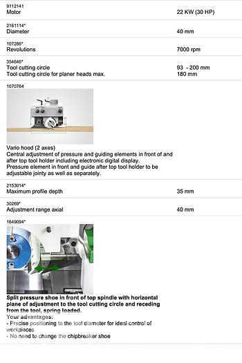 Used Weinig Powermat 1500 Moulder