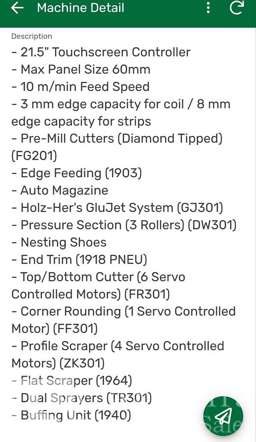 Used 2015 Holz-her Auriga 1308 XL