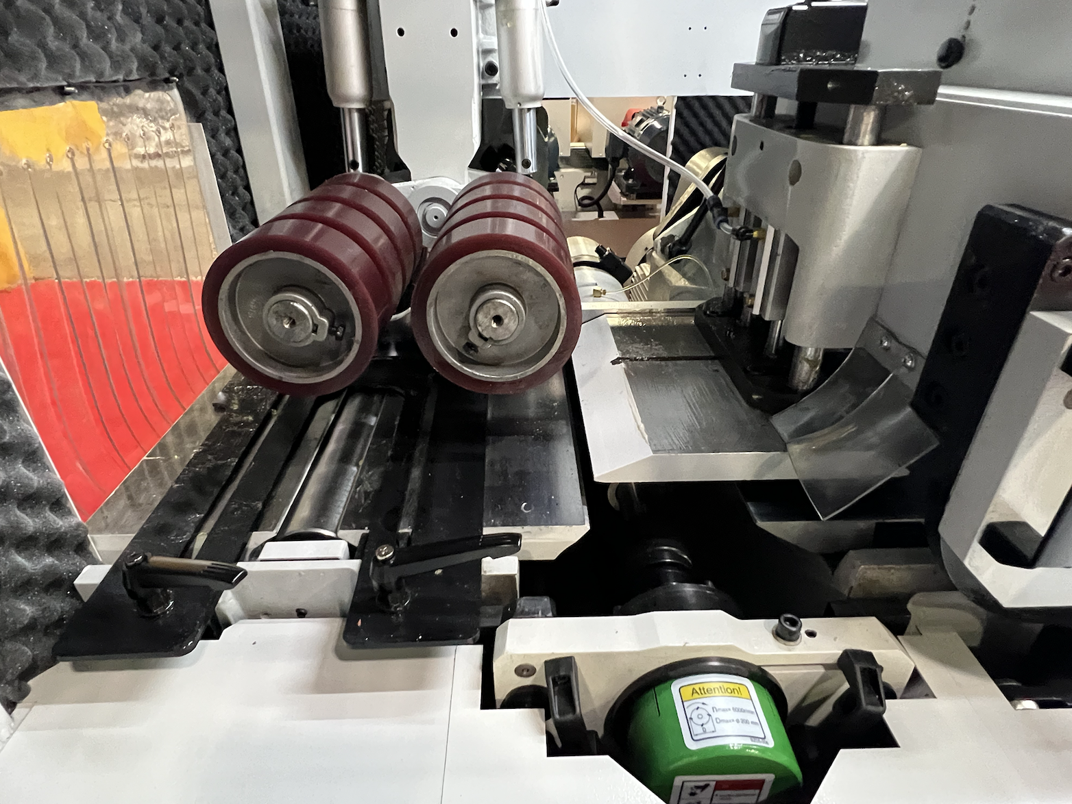 Used Woodtech 12" 6-Head Moulder with Infeed Table
