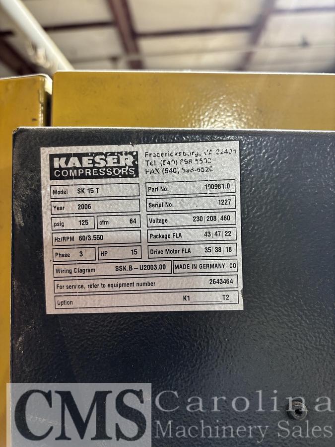 Used 2006 Kaeser SK 15 T 15 HP Compressor