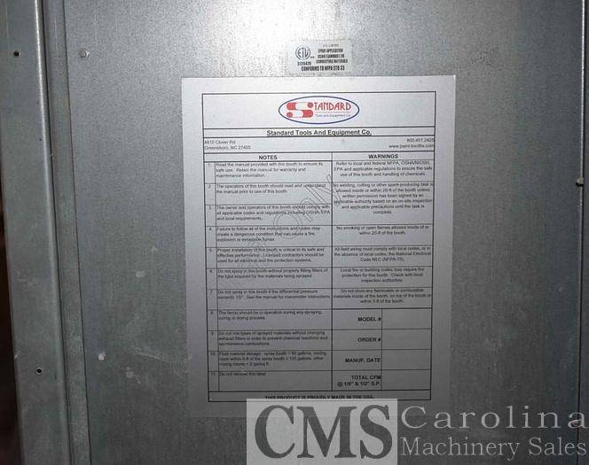 Used Standard Tools & Equipment Model CBS2082303-3B Paint Booth