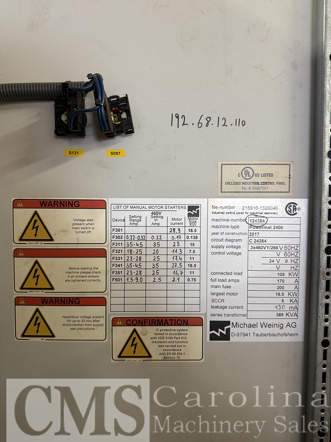 Used 2017 Weinig Powermat 2400