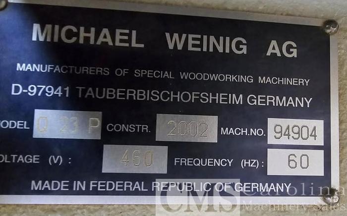 Used 2002 Weinig Quattromat 23P Moulder