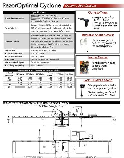 Used 2016 Razorgauge Optimal Optimizer Saw