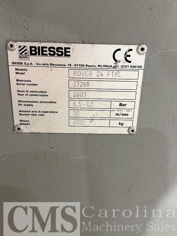 Used 2003 Biesse Rover 24 FIXL CNC Router