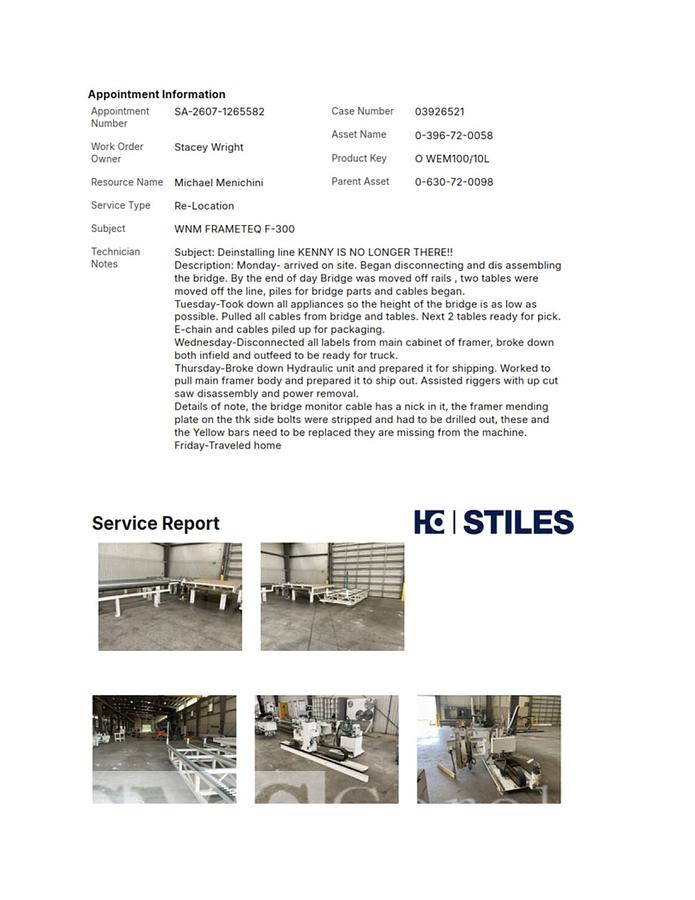 Used 2021 Weinmann Frameteq  F300 Wall Fabrication Line