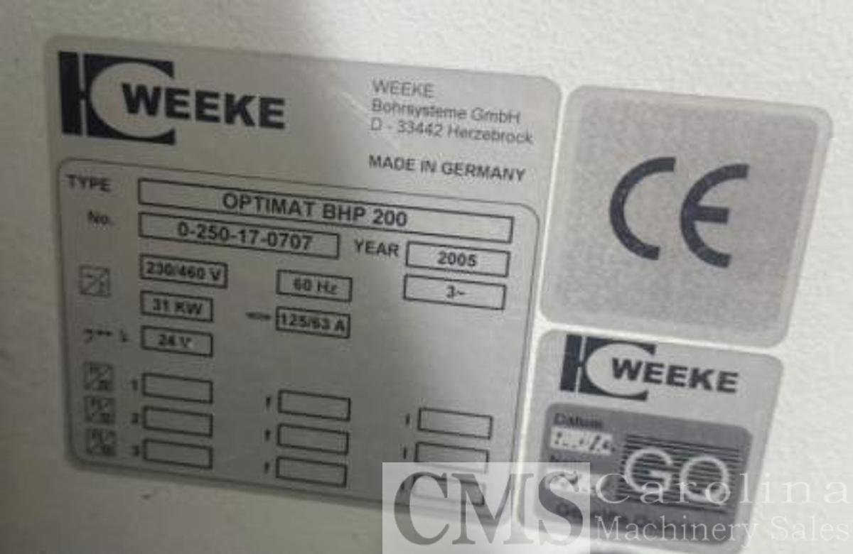 Used 2005 Weeke Optimat BHP 200 CNC Router