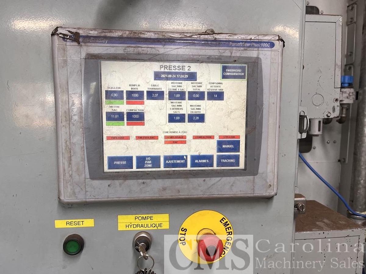 Used Verville VP400 Compression Bagger with Auto Bag Feeder
