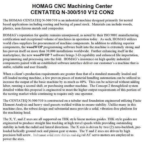 Used 2019 Homag Centateq N-300 CNC Router